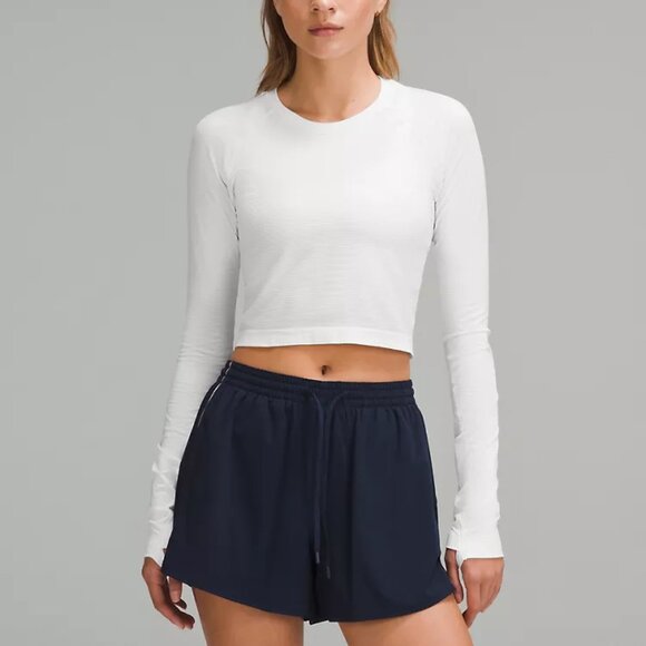 Lululemon Swiftly Tech Cropped Long-Sleeve Shirt 2.0 in White - Picture 1 of 4
